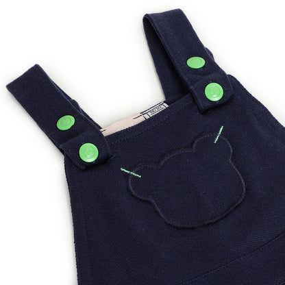 Chicco Dark Blue Dungaree-Solid-Cotton-For Infants