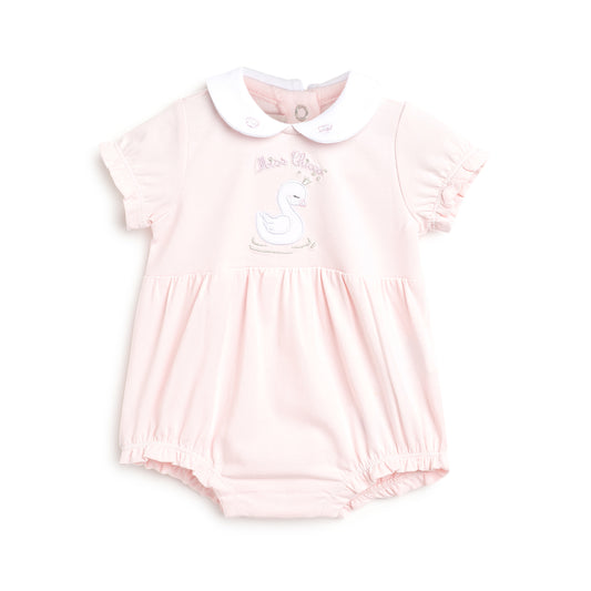 Chicco Light Pink Romper-Printed-Cotton-For Infants