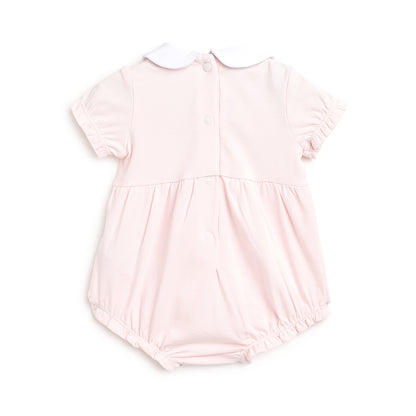 Chicco Light Pink Romper-Printed-Cotton-For Infants