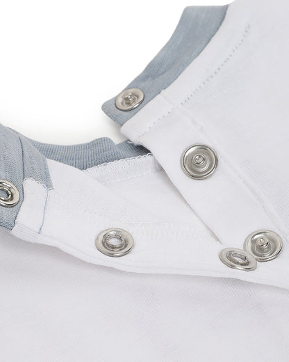 Chicco Medium Light Blue T-shirt and Shorts-Printed-Cotton-For Infants