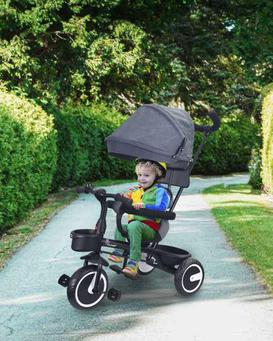 R for Rabbit Tiny Toes T30 Ace Tricycle-Bumper Bar-Adjustable Canopy-1.5Y to 5Y (Upto 25Kg)-Grey