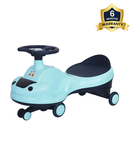 R for Rabbit Iya Iya Zippy Twister & Swing car-Wide Seating Area-With PU Wheels-3Y+ (Upto 75Kg)-Lake Blue