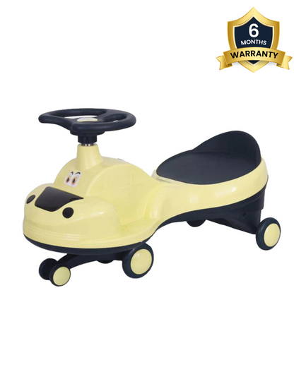 R for Rabbit Iya Iya Zippy Twister & Swing car-Wide Seating Area-With PU Wheels-3Y+ (Upto 75Kg)-Yellow