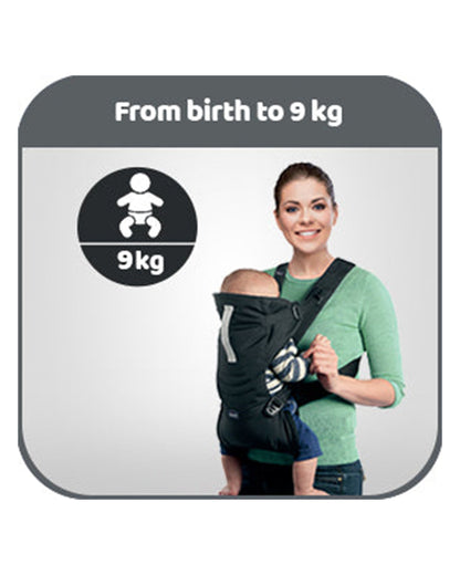 Chicco Easy Fit Baby Carrier-2 Carry Positions-Extra Neck Support-For 0M+ (Upto 9Kg)-Black Night