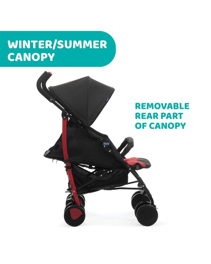 Chicco Echo Baby Stroller-Soft Padded Bumper Bar-Compact Umbrella Fold-For 0M+ (Upto 22Kg)-Scarlet Red