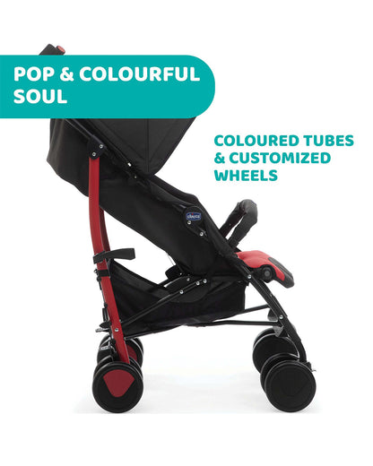 Chicco Echo Baby Stroller-Soft Padded Bumper Bar-Compact Umbrella Fold-For 0M+ (Upto 22Kg)-Scarlet Red