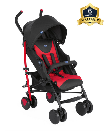 Chicco Echo Baby Stroller-Soft Padded Bumper Bar-Compact Umbrella Fold-For 0M+ (Upto 22Kg)-Scarlet Red