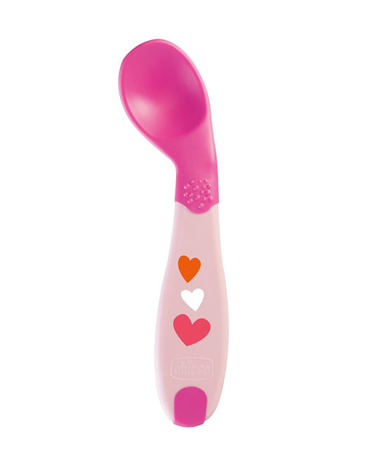 Chicco Baby's First Spoon-Angled Head & Soft Silicone-8M+ Pink-For Infants