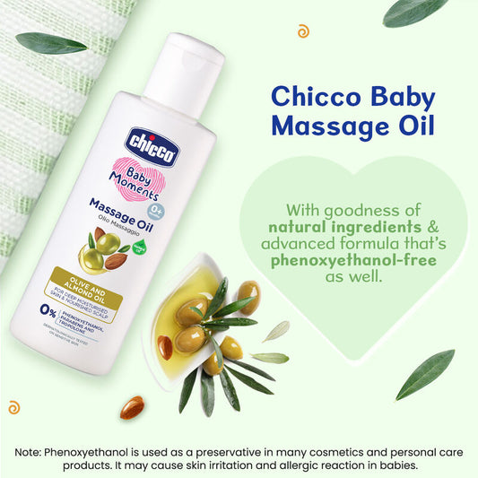 Chicco Baby Moments Baby Massage Oil-With Olive & Almond Oil