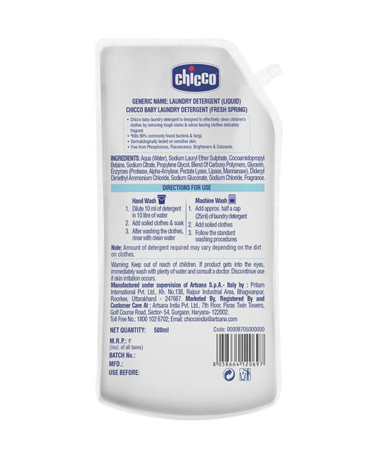 Chicco Baby Laundry Detergent-With 5X Stain Removing Power-Dermatologically Tested & Safe For Babies-Fresh Spring
