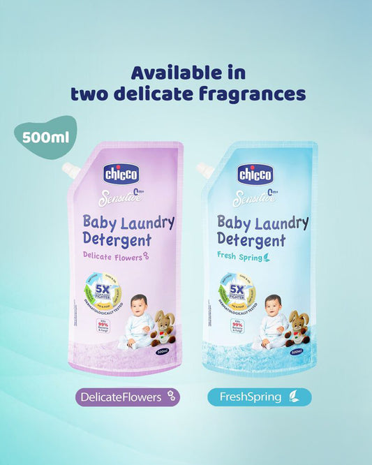 Chicco Baby Laundry Detergent-With 5X Stain Removing Power-Dermatologically Tested & Safe For Babies-Fresh Spring
