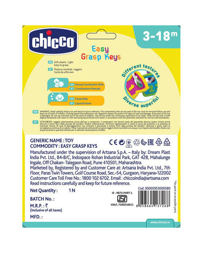 Chicco Easy Grasp Keys Rattle Teether-BPA Free & Non Toxic