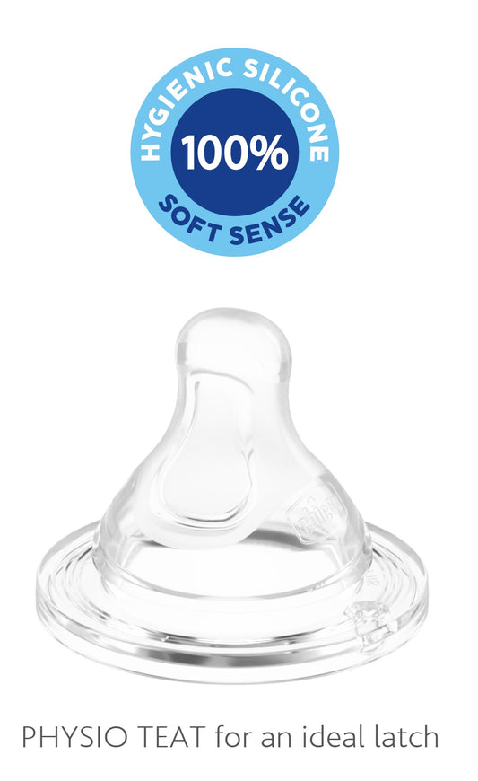 Chicco Physio Teat-Advanced Anti Colic Effect-2M+-Medium Flow-Feeding Bottle Nipple