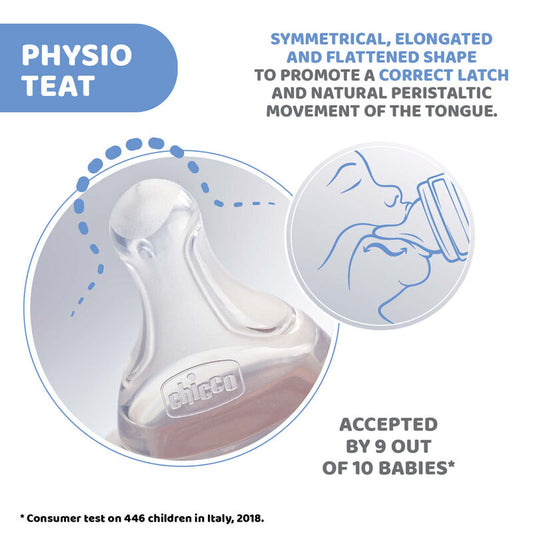 Chicco Physio Teat-Advanced Anti Colic Effect-6M+-Food Flow-Feeding Bottle Nipple