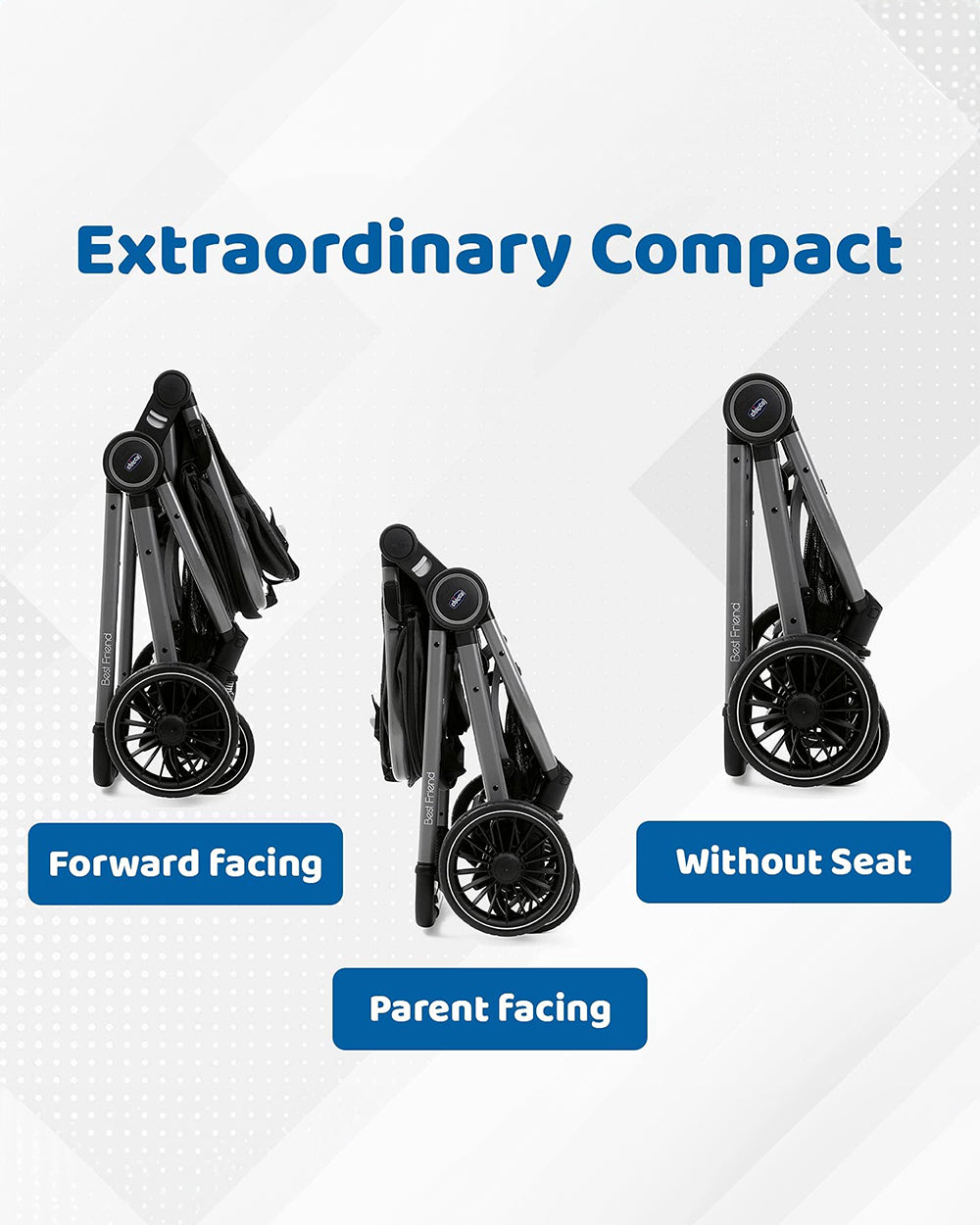 Chicco Best Friend Pro Baby Stroller-Height Adjustable Parent Handle Bar-Flat Reclining & Reversible Seat-One Hand Fold-Shock Absorbing Wheels-6