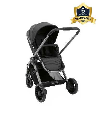 Chicco Best Friend Pro Baby Stroller-Height Adjustable Parent Handle Bar-Flat Reclining & Reversible Seat-One Hand Fold-Shock Absorbing Wheels-6 Months Warranty-For 0 to 4Y (Upto 22Kg)-Pirate Black