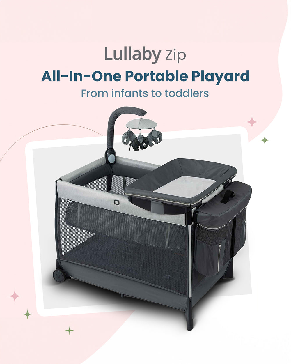 Chicco Lullaby Zip All in One Portable Playard With Detachable Changer Removable Mattress With Electronic Toy Bar Soothing Melodies Includes Travel Bag Driftwood Extra 5 Off duckduckbaby