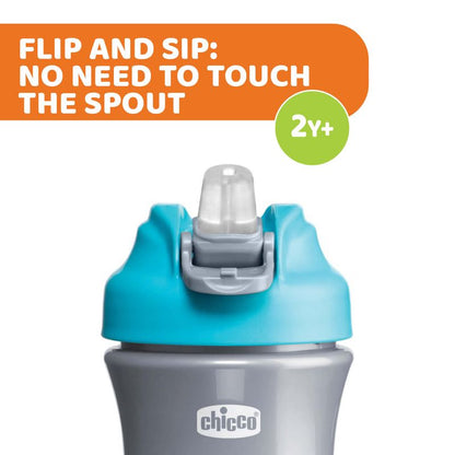 Chicco Kids Pop-Up Cup-Blue-With Soft Silicone Spout-350 ml