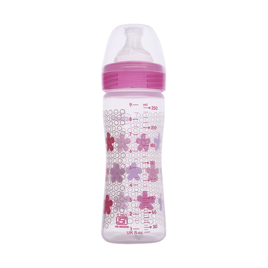 Chicco Well Being Feeding Bottle-Anti Colic-Medium Flow-250 ml-Pink-2M+