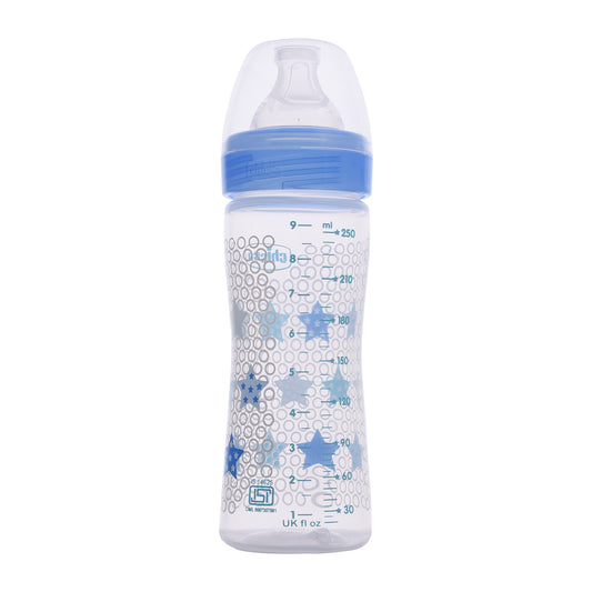 Chicco Well Being Feeding Bottle-Anti Colic-Medium Flow-250 ml-Blue-2M+