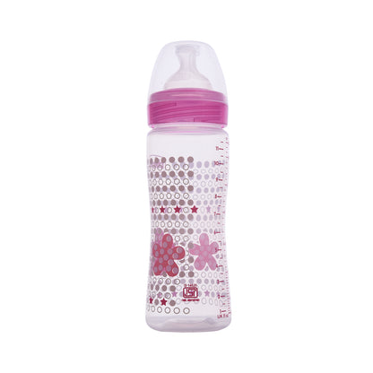 Chicco Well Being Feeding Bottle-Anti Colic-Fast Flow-330 ml-Pink-4M+