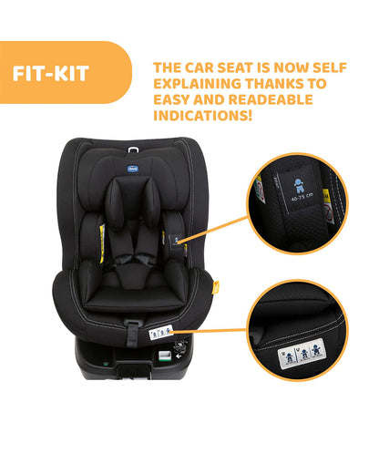 Chicco Seat3Fit Classic-2 Reclining Positions-360 Degree Rotation System-For 0 to 7Y-Black