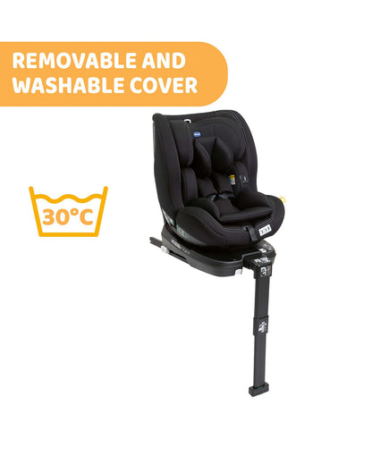 Chicco Seat3Fit Classic-2 Reclining Positions-360 Degree Rotation System-For 0 to 7Y-Black