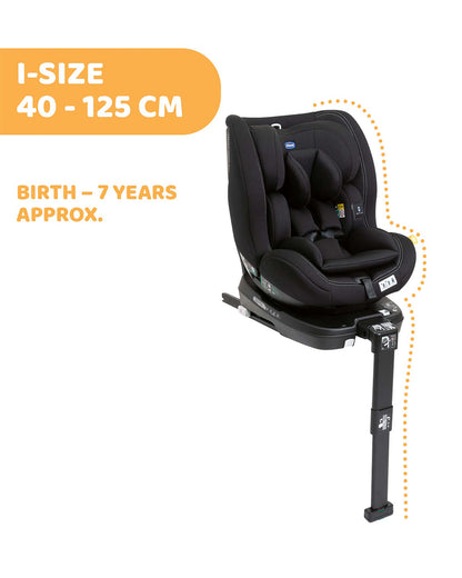 Chicco Seat3Fit Classic-2 Reclining Positions-360 Degree Rotation System-For 0 to 7Y-Black