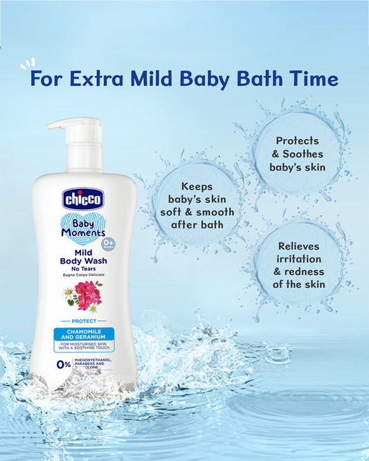 Chicco Baby Moments Mild Body Wash Protect-With Chamomile & Geranium