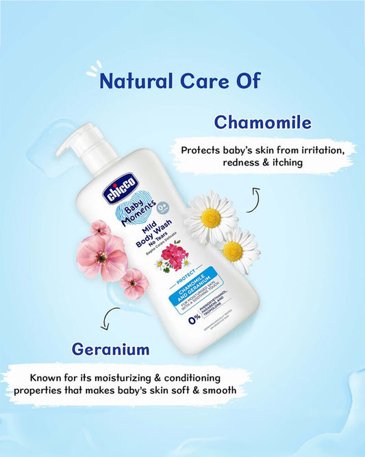 Chicco Baby Moments Mild Body Wash Protect-With Chamomile & Geranium