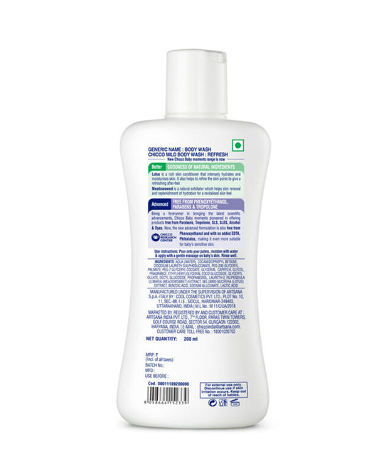 Chicco Baby Moments Mild Body Wash Refresh-With Lotus & Meadowsweet