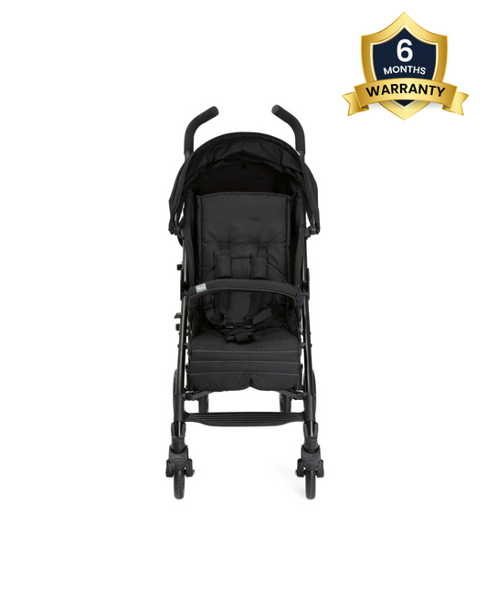 Chicco Lite Way 4 Stroller-Compact Umbrella Fold-Large Canopy-For 0M+ (Upto 22Kg)-Jet Black