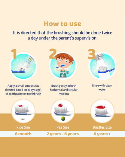 Chicco Baby Toothbrush Set-3 to 8 Year-Blue & Orange