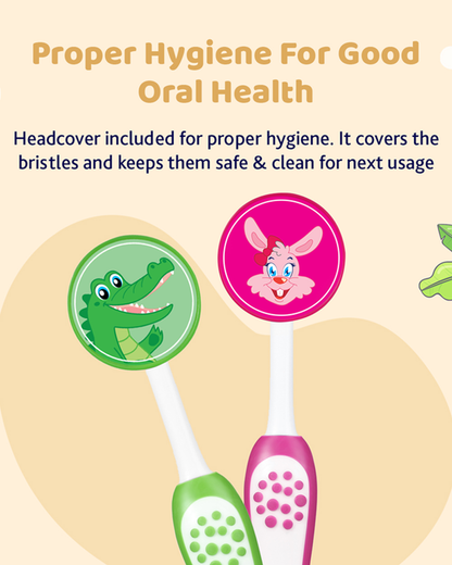 Chicco Baby Toothbrush Set-3 to 8 Year-Blue & Orange