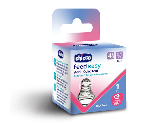 Chicco Feed Easy Teat-Advanced Anti Colic System-4M+-Fast Flow-Feeding Bottle Nipple