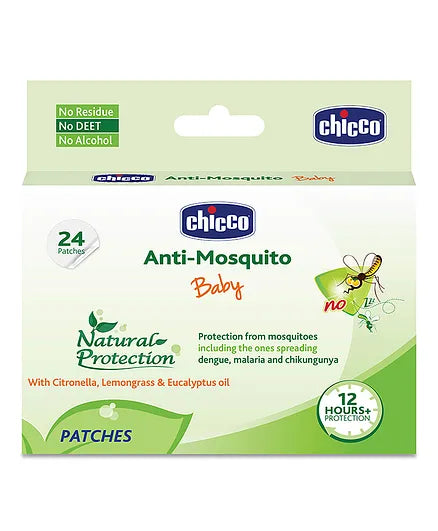 Chicco Baby Mosquito Repellent Patches-Natural-Upto 12 Hours Protection-For Infants