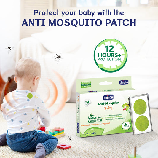 Chicco Baby Mosquito Repellent Patches-Natural-Upto 12 Hours Protection-For Infants