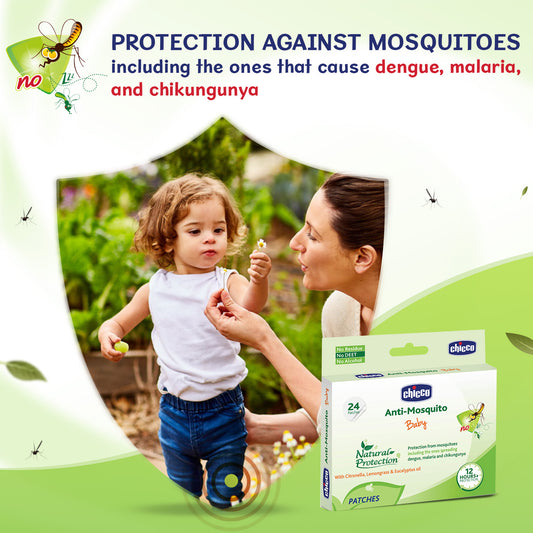 Chicco Baby Mosquito Repellent Patches-Natural-Upto 12 Hours Protection-For Infants