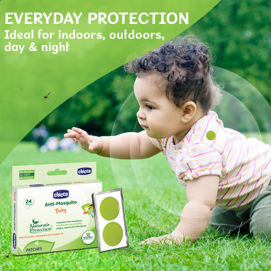 Chicco Baby Mosquito Repellent Patches-Natural-Upto 12 Hours Protection-For Infants