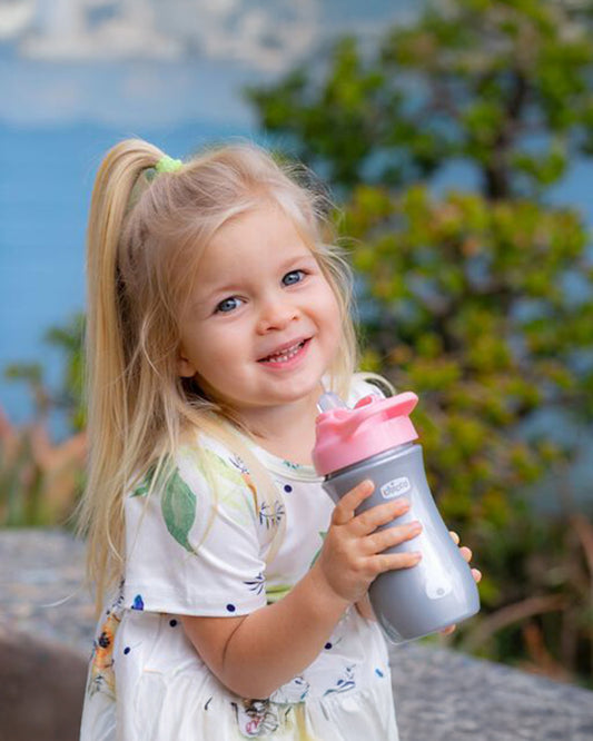 Chicco Kids Pop-Up Cup-Pink-With Soft Silicone Spout-350 ml