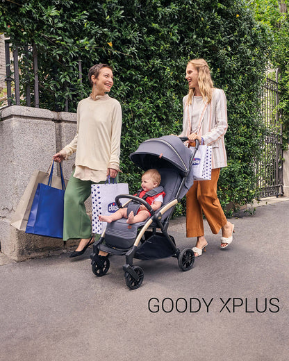 Chicco Goody Xplus Baby Stroller-Big Wheels With Shock Absorbers-4 Position Adjustable Backrest-For 0 to 4Y-Dark Shadow