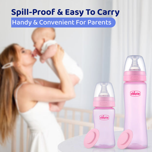 Chicco Feed Easy Feeding Bottle-Anti Colic System-125 ml-Pink-0M+