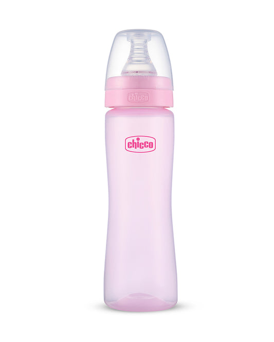 Chicco Feed Easy Feeding Bottle-Anti Colic System-250 ml-Pink-2M+