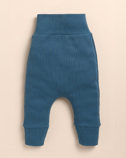 Cot & Candy Baby Mustard & Denim Bodysuit With Pants-Solid-Organic Cotton-For Infants