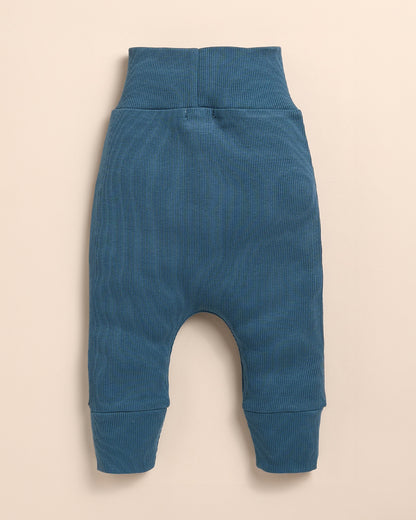 Cot & Candy Baby Mustard & Denim Bodysuit With Pants-Solid-Organic Cotton-For Infants