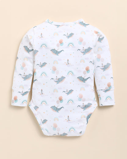 Cot & Candy Baby Time Of Whale & Denim Bodysuit With Pants-Printed-Organic Cotton-For Infants