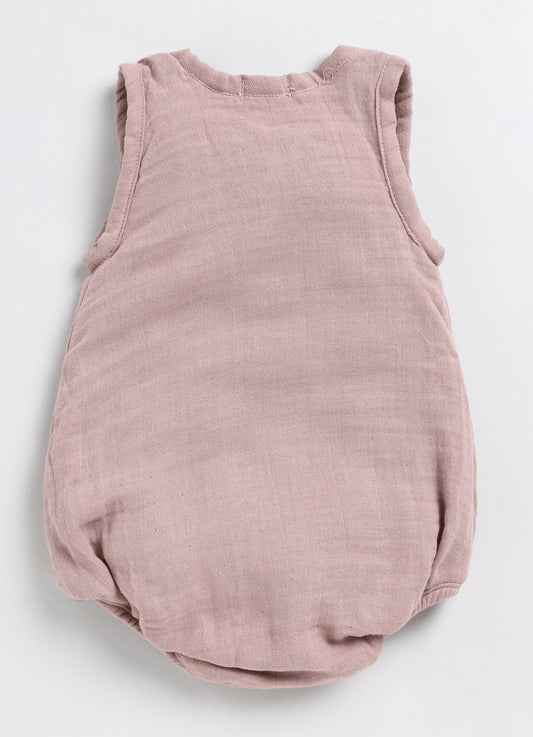 Cot & Candy Baby Blush Pink Romper-Solid-Muslin-For Infants