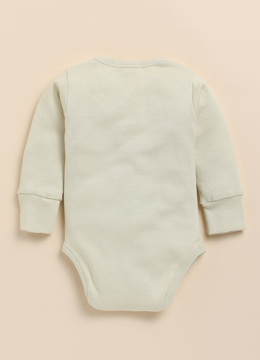 Cot & Candy Baby White & Oatmeal Bodysuit-Solid-Organic Cotton-Pack of 2-For Infants