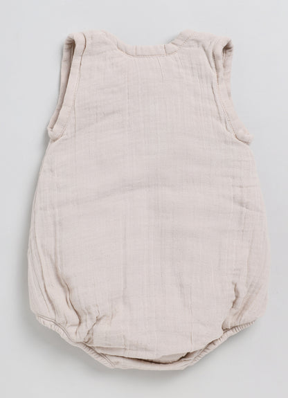 Cot & Candy Baby Oatmeal Romper-Solid-Muslin-For Infants