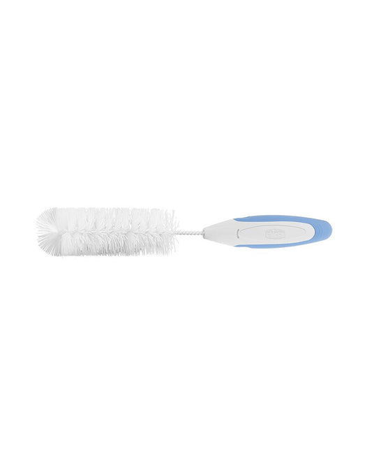 Chicco 3 in 1 Bottle Brush-Nylon Bristles-With Tong And Specific Brush For Teat-Blue & White